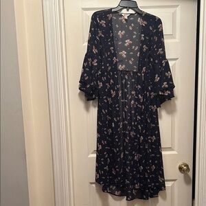 Arizona Jean Company Navy Floral Kimono duster